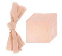 sourcing map 12Pcs Handmade Cloth Napkins, 16.5x16.5 Inch Cotton Napkins with Fringe Square Rustic Table Napkin for Wedding Party Dinner Table Decor Bridal Shower, Apricot