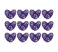 sourcing map 12Pcs Heart Shaped Rattan Ball Vase Filler Natural Rattan for Valentine's Day Decoration Wedding Home Decoration Dark Purple 2 in