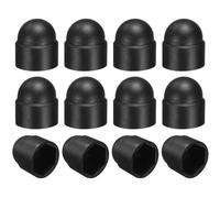sourcing map 12Pcs Hex Nut Cover, M10x17x20mm Plastic Dome Nut Protection Cap Hex Screws Bolt Covers for Indoor Outdoor Furniture Automotive Bolts Decoration, Black