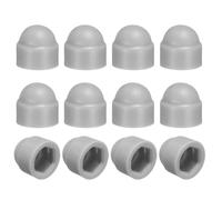 sourcing map 12Pcs Hex Nut Cover, M3x6x9mm Plastic Dome Nut Protection Cap Hex Screws Bolt Covers for Indoor Outdoor Furniture Automotive Bolts Decoration, Gray