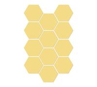sourcing map 12pcs Hexagon Mirror Stickers Wall Decals, Self Adhesive Hexagonal Acrylic Mirrors, Removable DIY Art Decoration Craft Tiles for Home Living Room, Bedroom, Background, Gold
