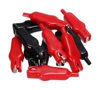 sourcing map 12pcs Insulated Alligator Clips 64mm 20A Electrical Test Spring Clamps Crocodile Clamps for Multimeter Laboratory Electric Battery Testing Cable Lead Clip, Red/Black