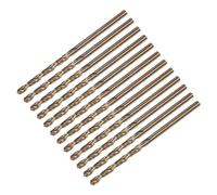 sourcing map 12pcs Jobber Drill Bits 2.5mm Gold Titanium Coated 4341 High Speed Steel (HSS) 135 Degree Split Point Twist Drill Bits for Stainless Steel Metal Plastic Wood