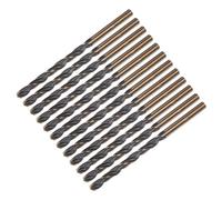 sourcing map 12pcs Jobber Drill Bits 4mm Black Nitride & Gold Titanium Coated 4341 High Speed Steel (HSS) 135 Degree Split Point Twist Drill Bits for Stainless Steel Metal Plastic Wood