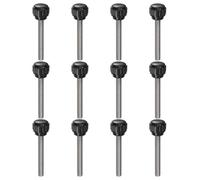 sourcing map 12pcs Knurled Clamping Knobs M5 x 40mm Metric 304 Stainless Steel Male Thread Thumb Screw on Type 14mm Plastic Round Head Threaded Hand Bolt Stud Knobs Black
