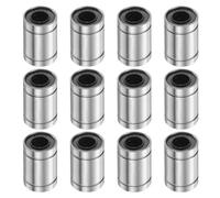 sourcing map 12Pcs LM6UU Linear Ball Bearings, 6mm Bore Dia, 12mm OD, 19mm Length Double Side Rubber Seal Linear Motion Bearing for 3D Printer CNC Machine Applications, ABEC3