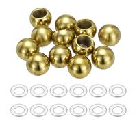 sourcing map 12Pcs M10 x 15mm Threaded Ball Knobs, Carbon Steel Thread Cap Nuts Knob Ball Nuts Knob Caps Nut Cover Screw Caps Balls Lamp Decoration for Lighting DIY Project, Copper