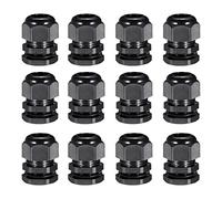 sourcing map 12Pcs M25 Cable Gland Waterproof Connector Plastic Wire Glands Joints Black for 8mm-16mm Dia Wires