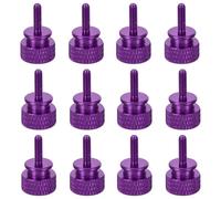 sourcing map 12pcs M3x10mm Knurled Thumb Screw Computer Case Threaded Hand Tighten Screws Aluminum Alloy for PC Case, Purple