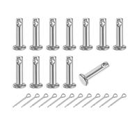 sourcing map 12Pcs M3x12mm Clevis Pins, 304 Stainless Steel Single Hole Flat Head Clevis Pin Hairpin Location Pin with Cotter Pins for Trailer Latch Mechanics Repair Furniture Installation