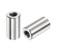 sourcing map 12Pcs M4 Round Connector Nuts, 304 Stainless Steel Coupling Nut 15mm/0.59" Length Sleeve Rod Bar Stud Nut for Bracket, M4x15x8mm