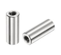 sourcing map 12Pcs M4 Round Connector Nuts, 304 Stainless Steel Coupling Nut 20mm/0.79" Length Sleeve Rod Bar Stud Nut for Bracket, M4x20x8mm