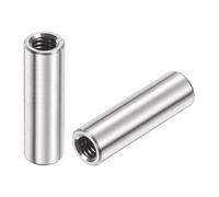 sourcing map 12Pcs M4 Round Connector Nuts, 304 Stainless Steel Coupling Nut 20mm/0.79" Length Sleeve Rod Bar Stud Nut for Bracket, M4x20x6mm