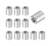 sourcing map 12Pcs M4x0.7x8mm Round Coupling Nuts, Stainless Steel Connector Nut Fasteners Rod Hardware Nuts 8mm OD for Threaded Rod, Industrial Construction Fasteners, Silver