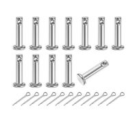 sourcing map 12Pcs M4x16mm Clevis Pins, 304 Stainless Steel Single Hole Flat Head Clevis Pin Hairpin Location Pin with Cotter Pins for Trailer Latch Mechanics Repair Furniture Installation