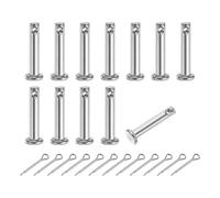 sourcing map 12Pcs M4x20mm Clevis Pins, 304 Stainless Steel Single Hole Flat Head Clevis Pin Hairpin Location Pin with Cotter Pins for Trailer Latch Mechanics Repair Furniture Installation