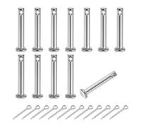 sourcing map 12Pcs M4x25mm Clevis Pins, 304 Stainless Steel Single Hole Flat Head Clevis Pin Hairpin Location Pin with Cotter Pins for Trailer Latch Mechanics Repair Furniture Installation