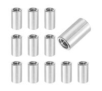 sourcing map 12Pcs M5x0.8mm Round Coupling Nuts, 0.31x0.59 Inch(ODxH)304 Stainless Steel Connector Nut Fasteners Rod Hardware Nuts for Threaded Rod, Industrial Construction Fasteners, Silver