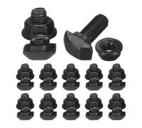 sourcing map 12pcs M5x12mm t Slot Drop-in Bolt, Carbon Steel Hammer Head Bolts t Shape Stud Sliding Screw with M5 Hexagon Flange Nuts for European Standard 20 Series Aluminum Profile
