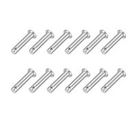 sourcing map 12Pcs M6 x 25mmSingle Hole Clevis Pins, 304 Stainless Steel Flat Head Clevis Pins Hitch Pin for Trailer Latch, Mechanics Repair, Furniture Installation, Industrial Equipment