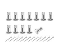 sourcing map 12Pcs M6x12mm Clevis Pins, 304 Stainless Steel Single Hole Flat Head Clevis Pin Hairpin Location Pin with Cotter Pins for Trailer Latch Mechanics Repair Furniture Installation