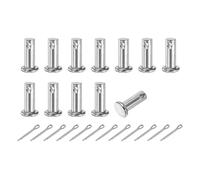 sourcing map 12Pcs M6x16mm Clevis Pins, 304 Stainless Steel Single Hole Flat Head Clevis Pin Hairpin Location Pin with Cotter Pins for Trailer Latch Mechanics Repair Furniture Installation