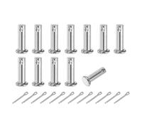 sourcing map 12Pcs M6x20mm Clevis Pins, 304 Stainless Steel Single Hole Flat Head Clevis Pin Hairpin Location Pin with Cotter Pins for Trailer Latch Mechanics Repair Furniture Installation