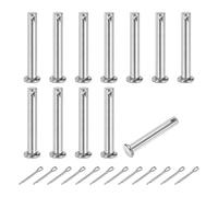 sourcing map 12Pcs M6x40mm Clevis Pins, 304 Stainless Steel Single Hole Flat Head Clevis Pin Hairpin Location Pin with Cotter Pins for Trailer Latch Mechanics Repair Furniture Installation