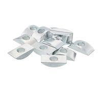 sourcing map 12pcs M8 Half Moon Nuts Washers, Iron Solid Half Moon Lock Washer, Spacer Connector Hardware Fittings, Silver