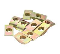 sourcing map 12pcs M8 Half Moon Nuts Washers, Iron Solid Half Moon Lock Washer, Spacer Connector Hardware Fittings, Bronze