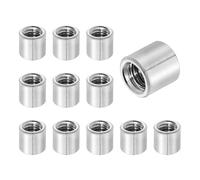 sourcing map 12Pcs M8x1.25x10mm Round Coupling Nuts, Stainless Steel Connector Nut Fasteners Rod Hardware Nuts 10mm OD for Threaded Rod, Industrial Construction Fasteners, Silver