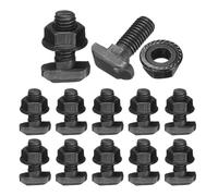 sourcing map 12pcs M8x20mm t Slot Drop-in Bolt, Carbon Steel Hammer Head Bolts t Shape Stud Sliding Screw with M8 Hexagon Flange Nuts for European Standard 40 Series Aluminum Profile
