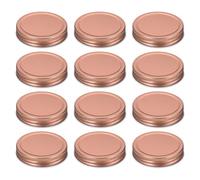 sourcing map 12pcs Mason Jar Lids 70mm Tinplate Regular Mouth Reusable Leak-proof Mason Canning Covers with Silicone Rings for Storage Bottle Water Bottle and Jars, Rose Gold