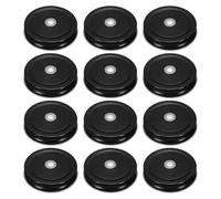 sourcing map 12pcs Mason Jar Lids 70mm Tinplate Regular Mouth Reusable Mason Canning Covers with Straw Hole for Storage Bottle Water Bottle and Jars, Black