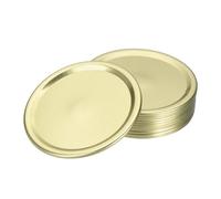 sourcing map 12pcs Mason Jar Lids 86mm Tinplate Split-Type Leak-proof Metal Canning Jar Lids for Storage Bottle Home Canning and Food Storage, Gold