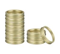sourcing map 12pcs Mason Jar Seals 86mm Tinplate Split-Type Leak-proof Metal Canning Rings for Storage Bottle Home Canning and Food Storage, Gold