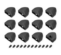 sourcing map 12Pcs Metal Belt Buckle End Tips, 0.51" Wide Pentagon Webbing Zipper Tips Clip Buckles with Screws for DIY Sewing Craft Purse Belt Repair, Metallic Black