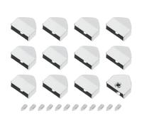 sourcing map 12Pcs Metal Belt Buckle End Tips, 0.98" Wide Pentagon Webbing Zipper Tips Clip Buckles with Screws for DIY Sewing Craft Purse Belt Repair, Silver Tone