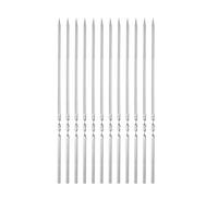 sourcing map 12pcs Metal Kebob Skewers 30cm x 5mm x 1.4mm Stainless Steel Flat Sticks Reusable BBQ Barbecue Skewers Outdoor Grill Grilling Stick for Meat Shrimp Fruit Vegetables