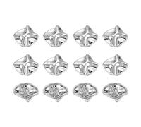 sourcing map 12Pcs Metal Square Buttons, 16mm Square Shape Sewing Craft Button with Single Hole for Sewing Blouse Shirt Button DIY Garments and Accessories, Silver