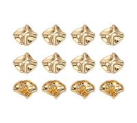 sourcing map 12Pcs Metal Square Buttons, 16mm Square Shape Sewing Craft Buttons with Single Hole for Sewing Blouse Shirt Button DIY Garments and Accessories, Golden