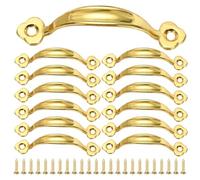 sourcing map 12Pcs Mini Decorative Handles, 3.1" Vintage Mini Pulls Metal Jewelry Drawer Box Zinc Alloy Cabinet Screw Mounted Pull Handles for Furniture Dresser Sliding Door, Gold