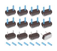 sourcing map 12Pcs Nail-on Felt Furniture Pads, Rectangular Felt Pads Furniture Sliders Floor Protectors for Wooden Furniture Table Sofa Chair Leg (18mm, Brown)