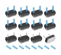 sourcing map 12Pcs Nail-on Felt Furniture Pads, Rectangular Felt Pads Furniture Sliders Floor Protectors for Wooden Furniture Table Sofa Chair Leg (18mm, Black)