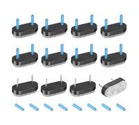 sourcing map 12Pcs Nail-on Felt Furniture Pads, Rounded Rectangle Felt Pads Furniture Sliders Floor Protectors for Wooden Furniture Table Sofa Chair Leg (18mm, Black)