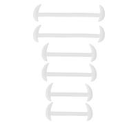 sourcing map 12Pcs No Tie Shoelaces, Silicone Slip on Elastic Round Dress Shoe Laces Shoe Strings for Men Women, White