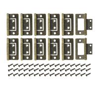 sourcing map 12Pcs Non Mortise Door Hinges, 3.8 x 2.1cm Iron Bifold Butt Cabinet Hinges Smooth Sliding Bearing Hinge with Mounting Screws for Doors, Windows, Cabinets, Box, Furniture, Bronze