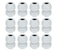 sourcing map 12Pcs NPT 1/4" Nylon Cable Glands, Waterproof Cord Grip Connector, Adjustable 3-6.5mm Wire Grommet Protectors with Gaskets and Locknut for Junction Box, Gray