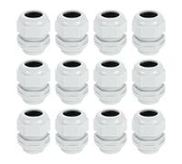 sourcing map 12Pcs NPT 1" Nylon Cable Glands, Waterproof Cord Grip Connector, Adjustable 18-25mm Wire Grommet Protectors with Gaskets and Locknut for Junction Box, Gray