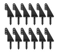 sourcing map 12Pcs Nylon Control Horns, 3 Hole Adjustment Needle Control Horn Rudder Angle for RC Airplane KT DIY Model Plane Parts Accessories, Black